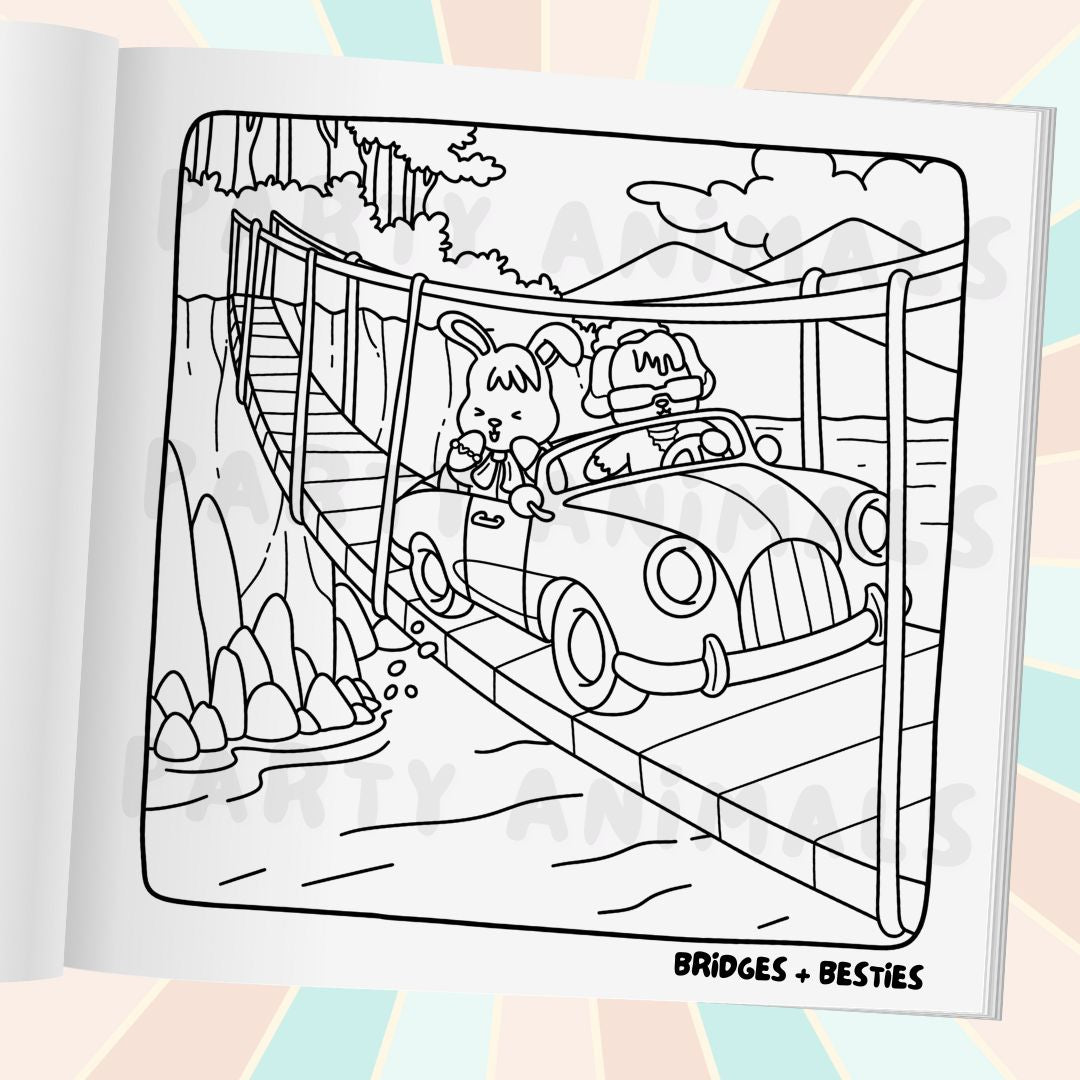 Road Trippin' Coloring Book (Gold Spiral-bound w/Charm)