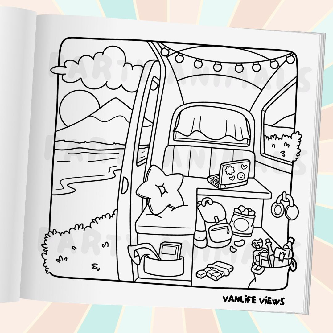 Road Trippin' Coloring Book (Gold Spiral-bound w/Charm)